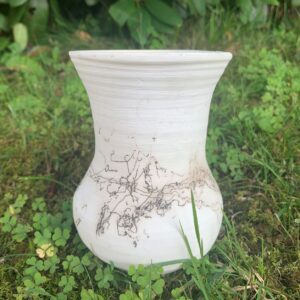 Horsehair raku vase