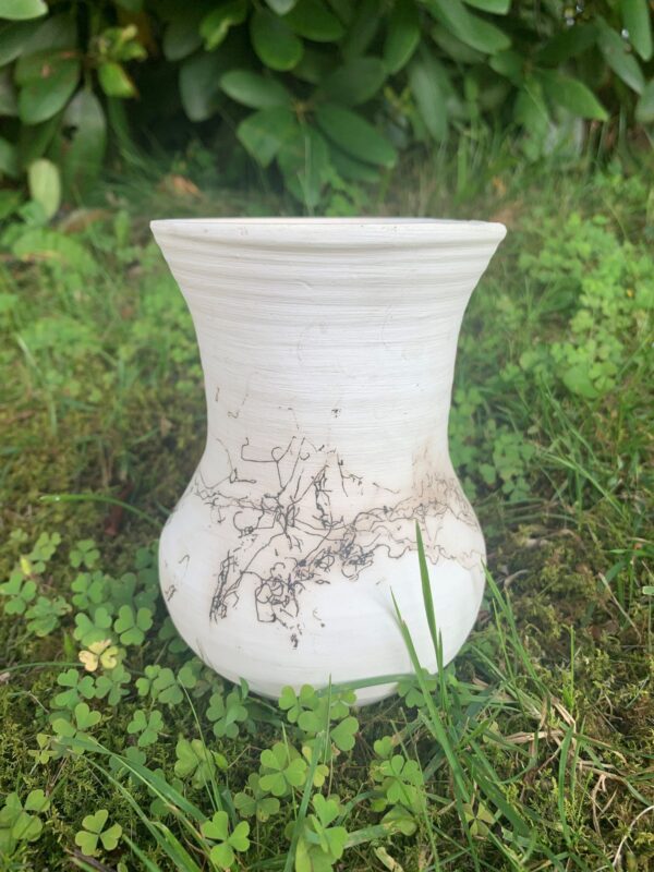 Horsehair raku vase