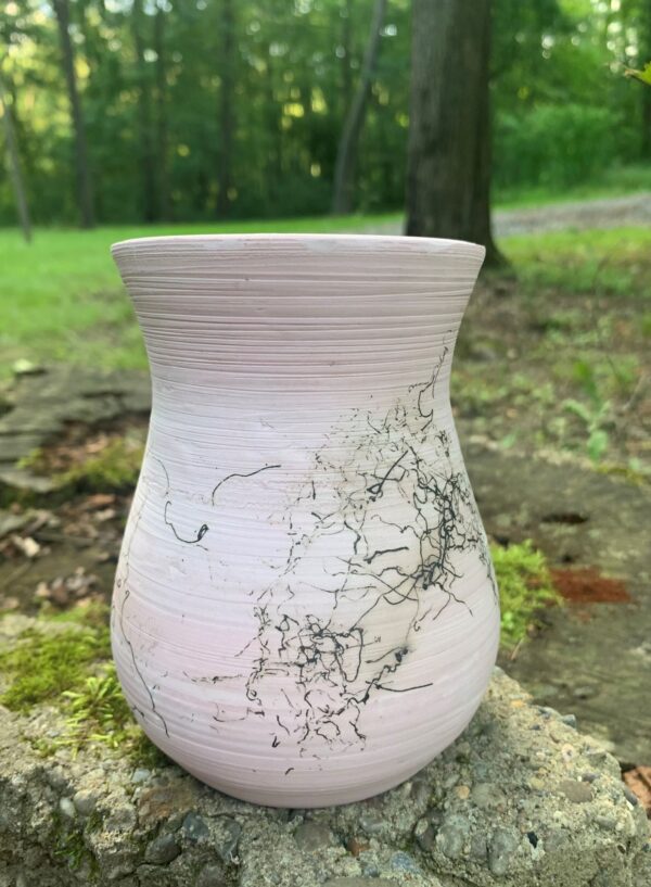 Pink raku vase